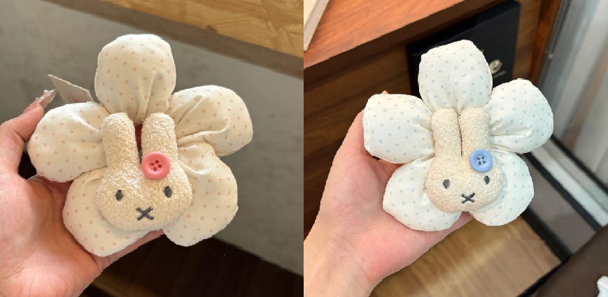 Scrunchie hoa bông phồng Thỏ