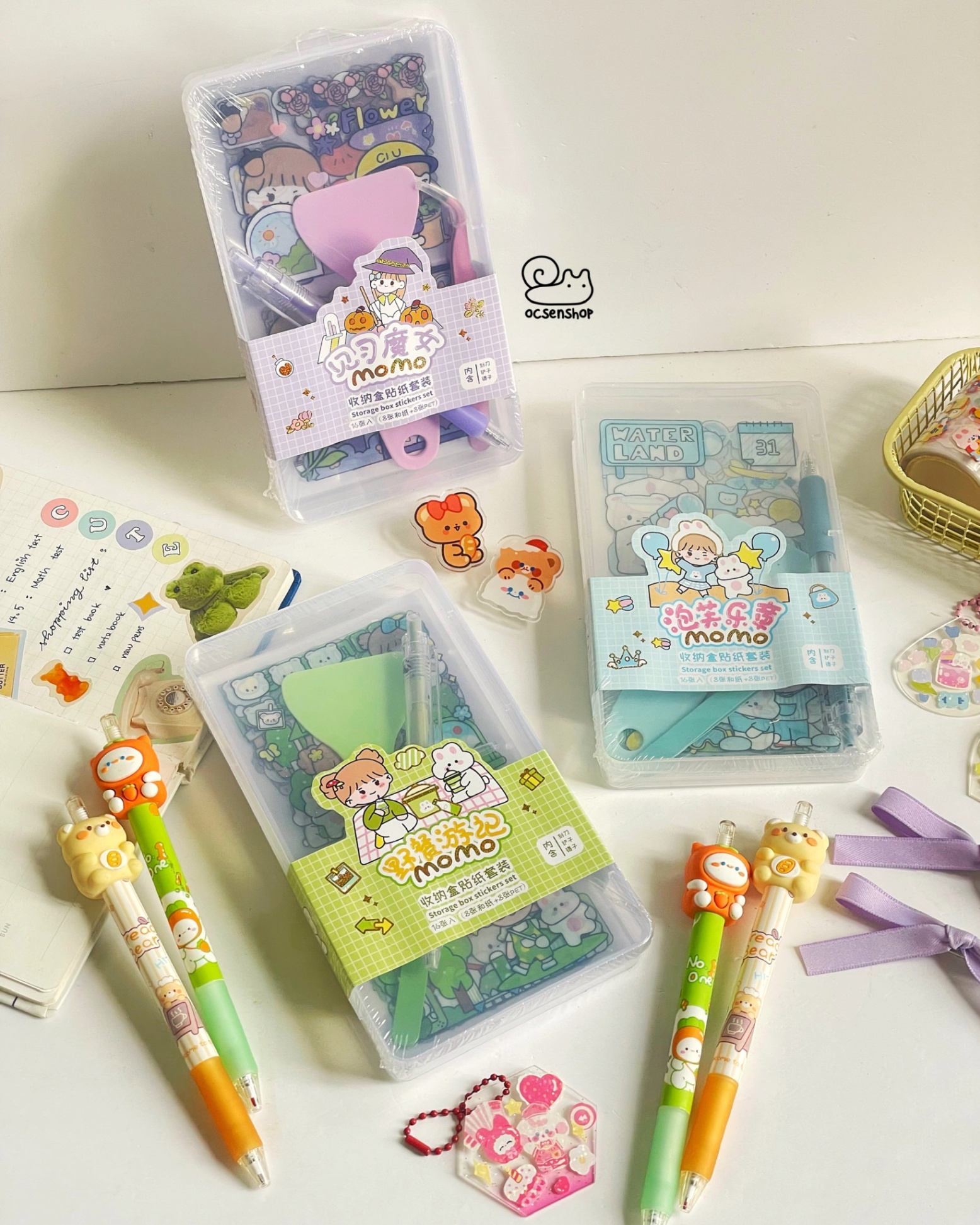Set sticker + dụng cụ Momo