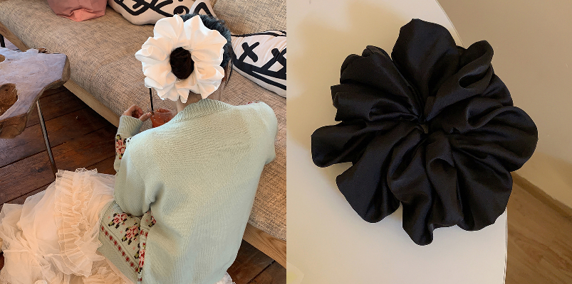 Scrunchie lụa trơn màu (bản to)