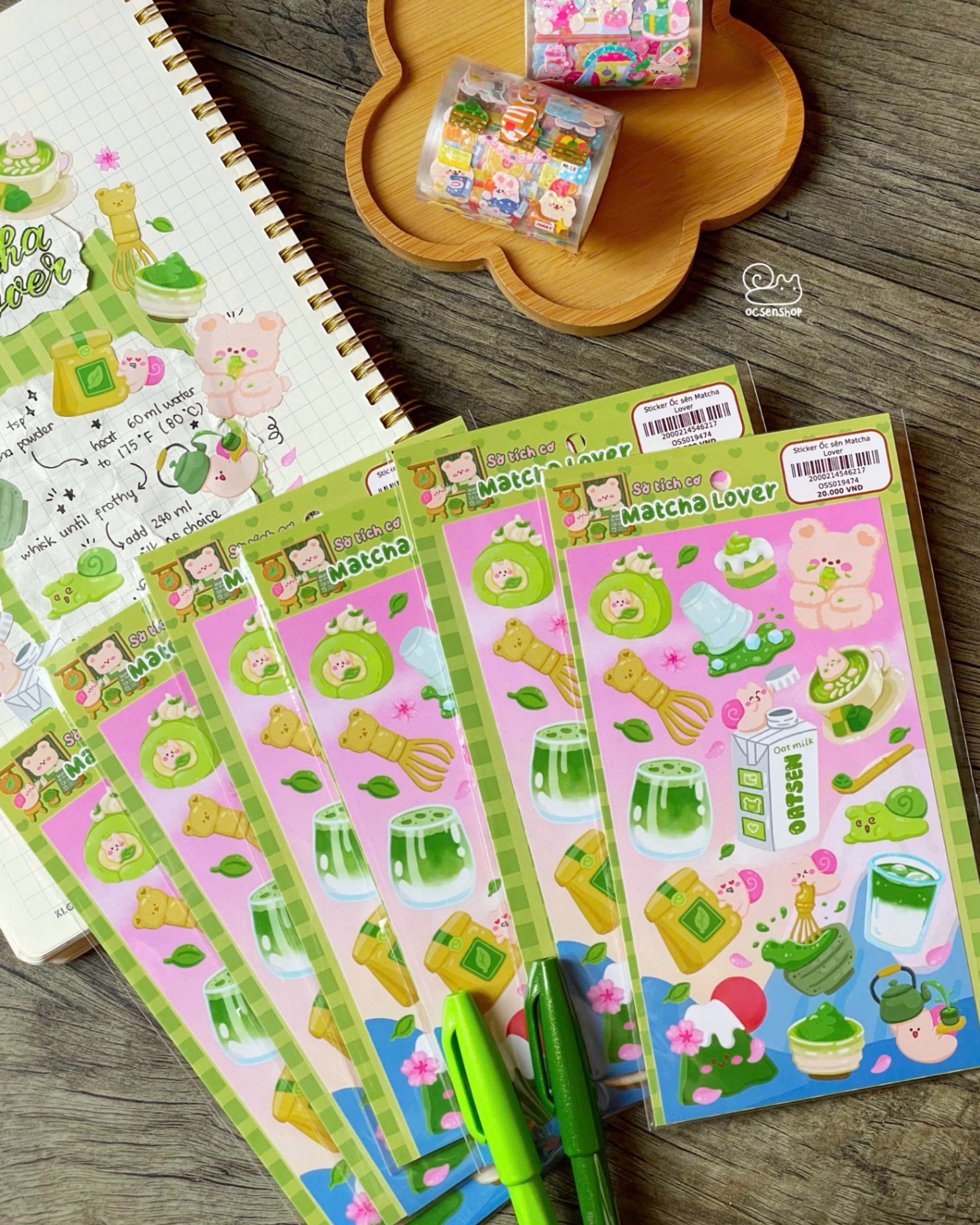 Sticker Ốc sên Matcha Lover