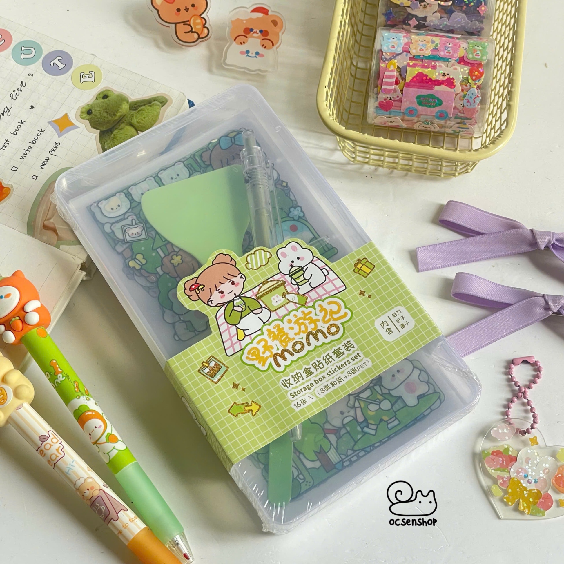 Set sticker + dụng cụ Momo
