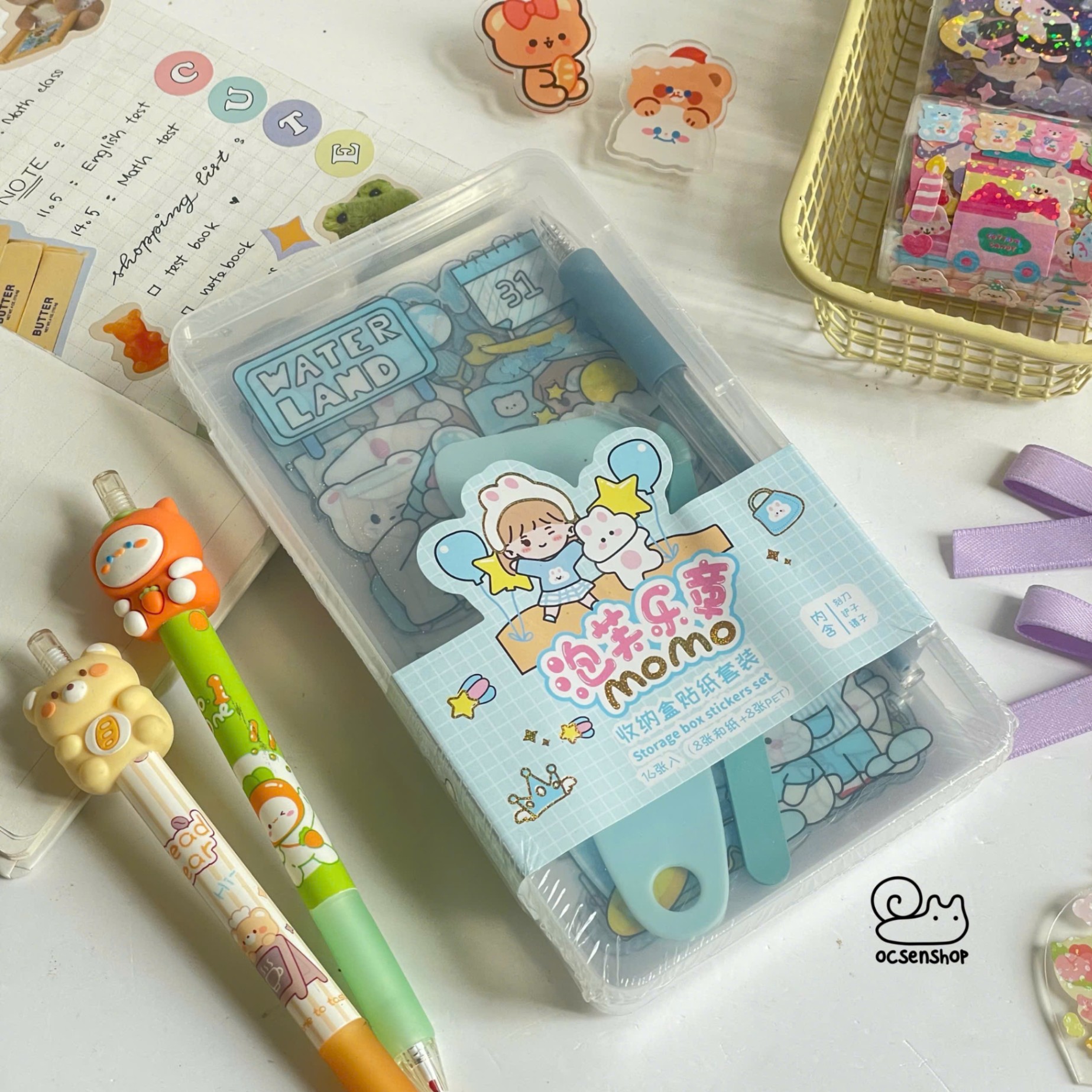 Set sticker + dụng cụ Momo