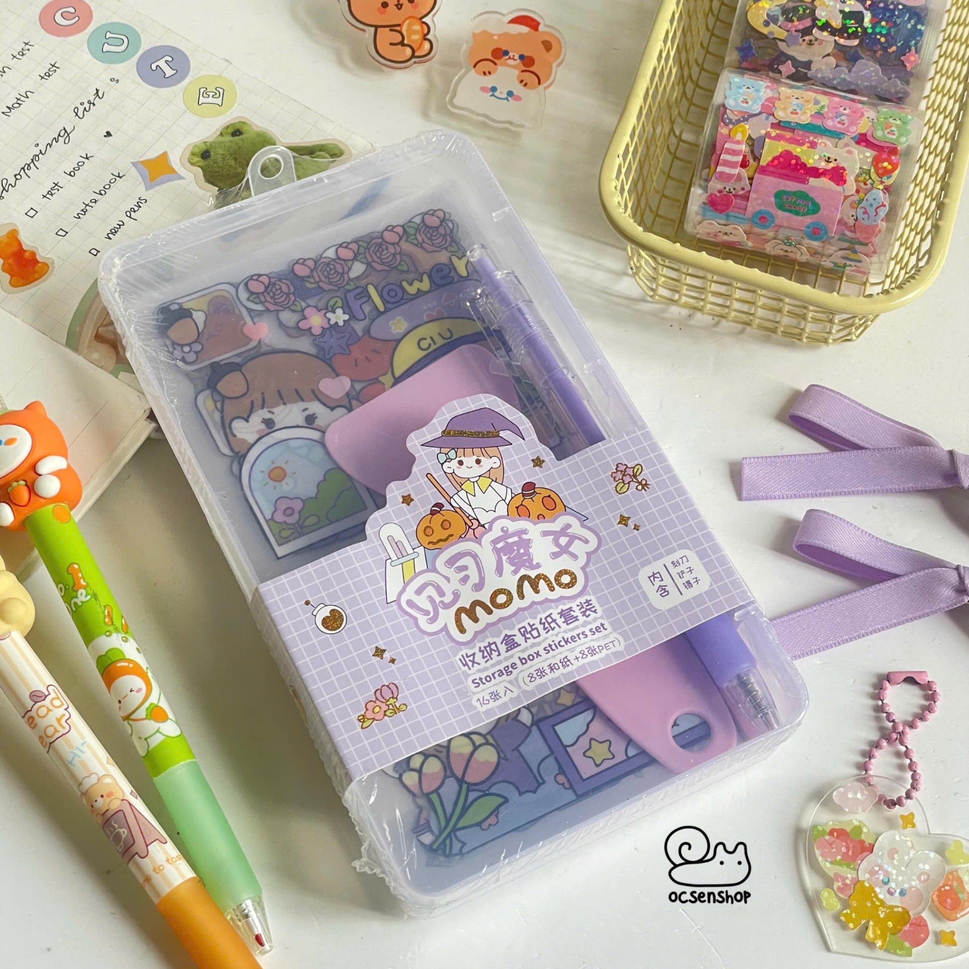 Set sticker + dụng cụ Momo