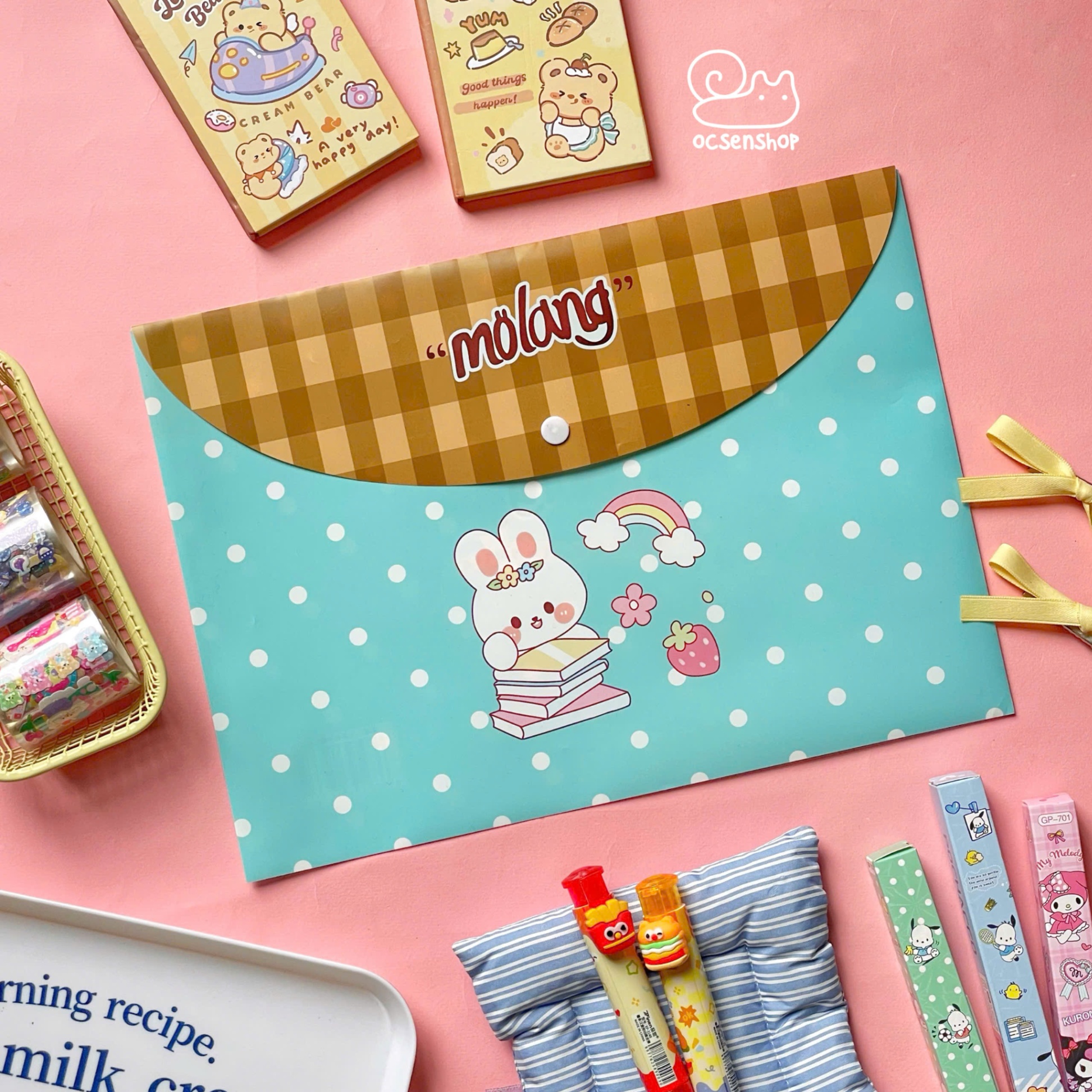 Túi file cúc bấm Molang (33,6x23,2cm)