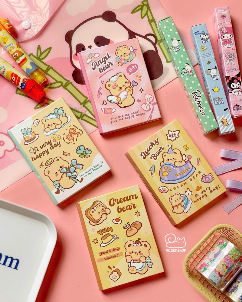 Sổ A7 bìa cứng Cheese bear (80tr)