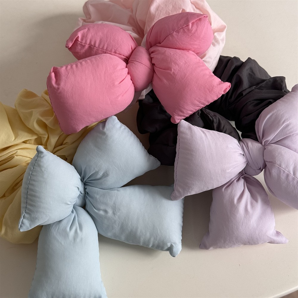 Scrunchie trơn màu Nơ phồng