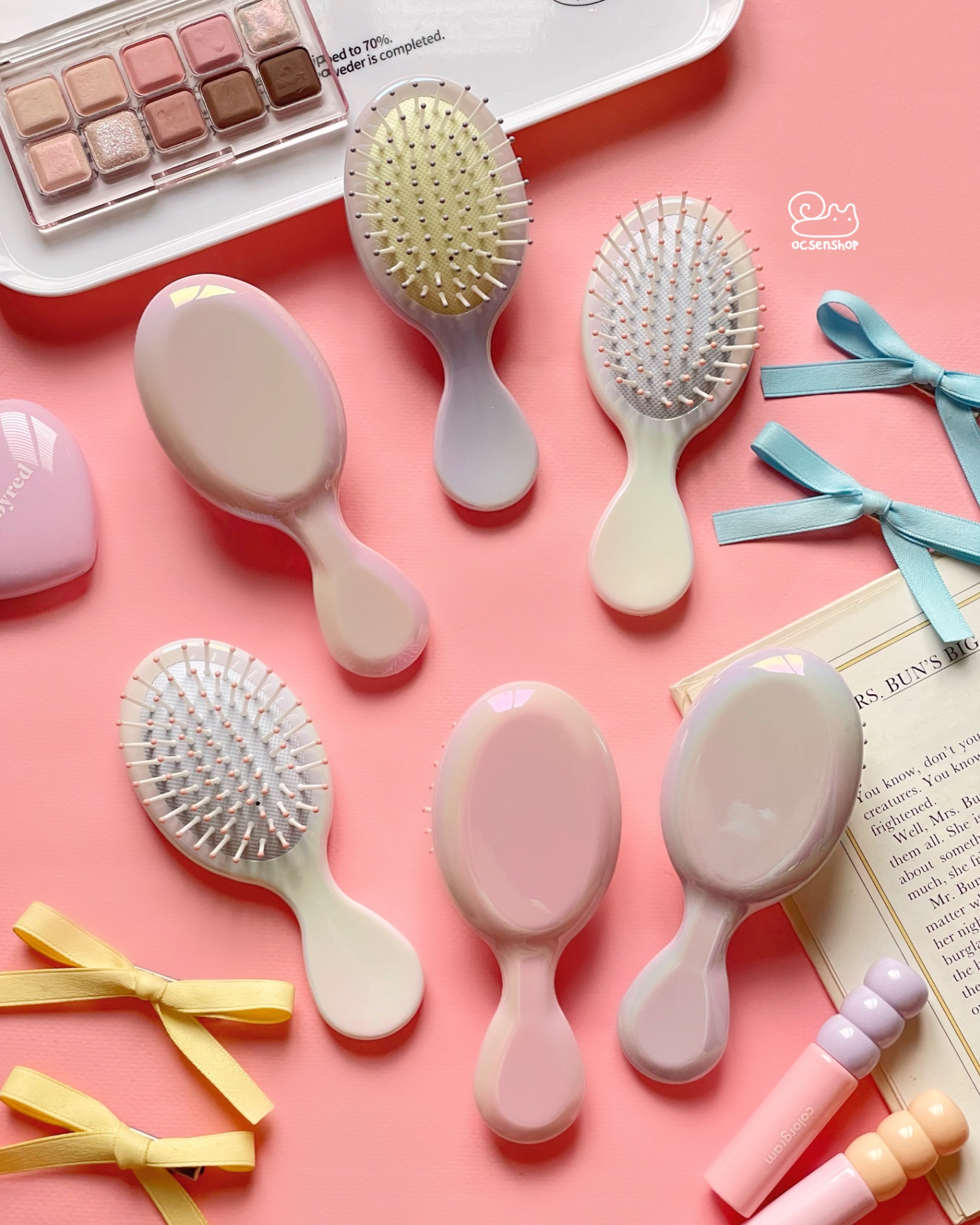 Lược massage hologram trơn màu