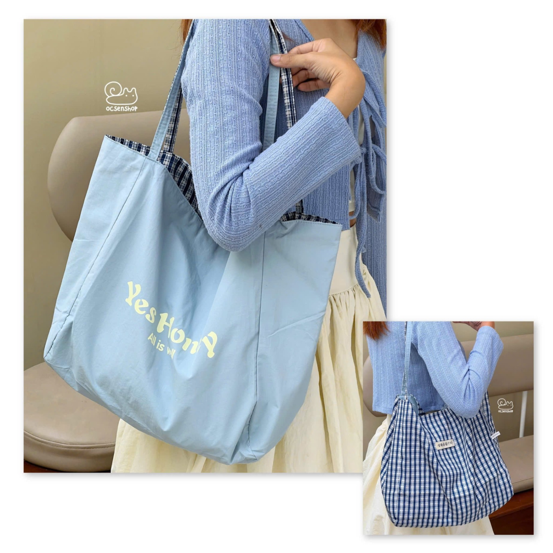 Totebag Yes honey all is well 2 mặt
