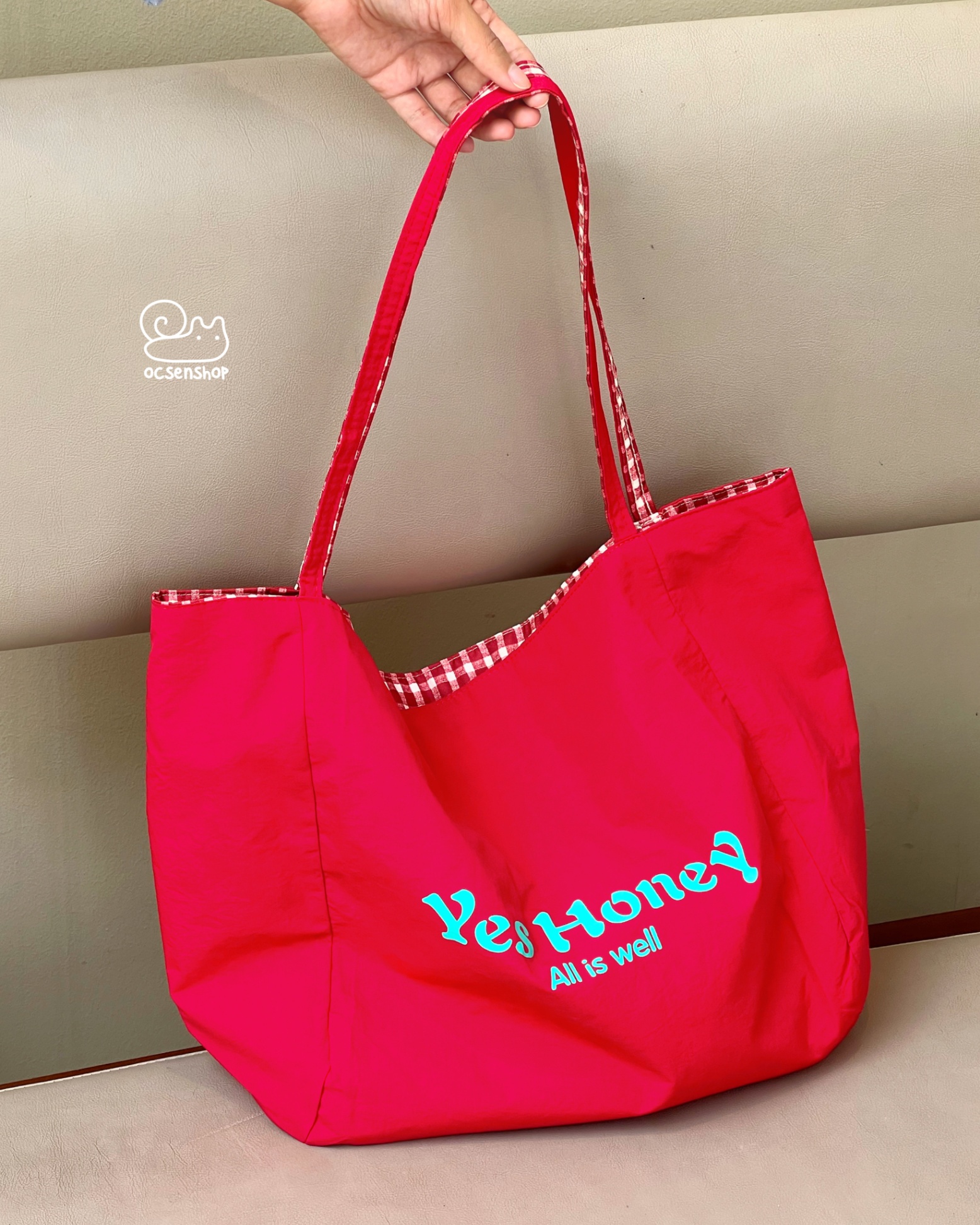 Totebag Yes honey all is well 2 mặt