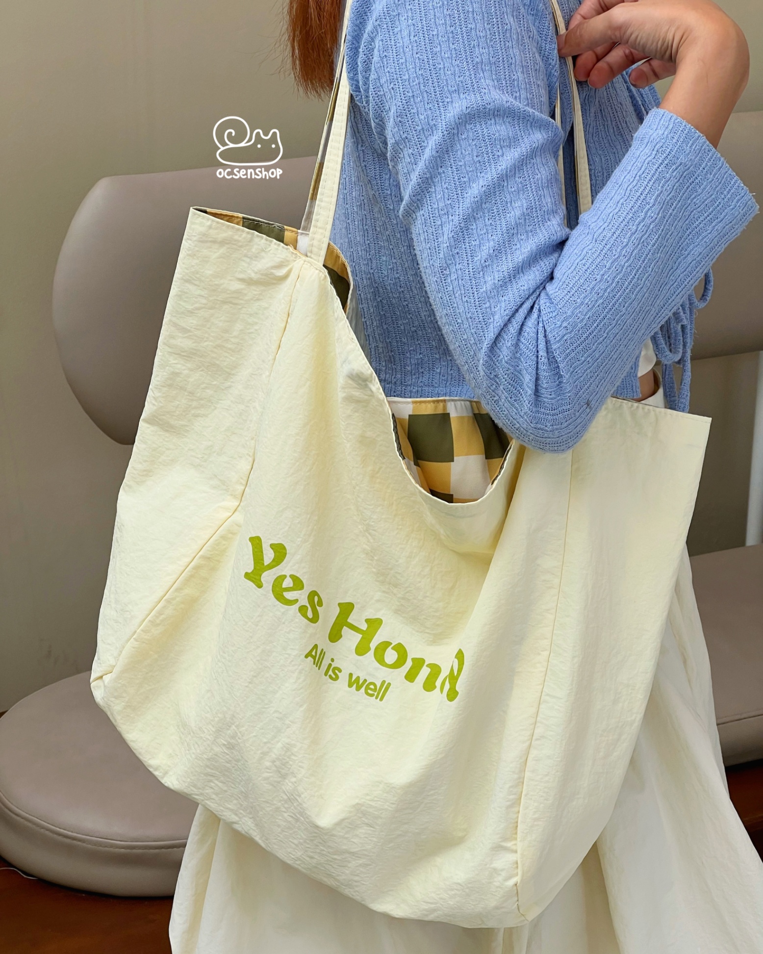 Totebag Yes honey all is well 2 mặt