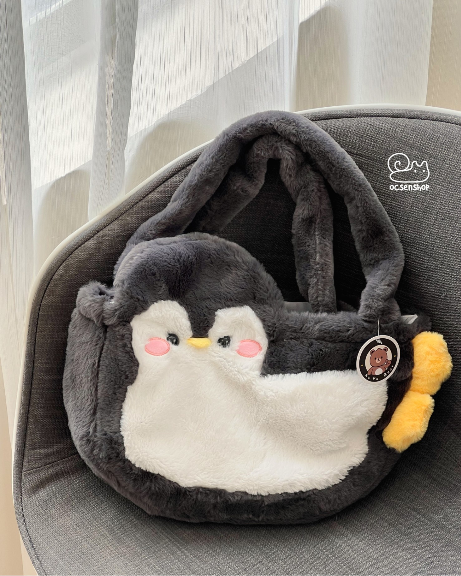 Túi đeo bông Chim cánh cụt nằm