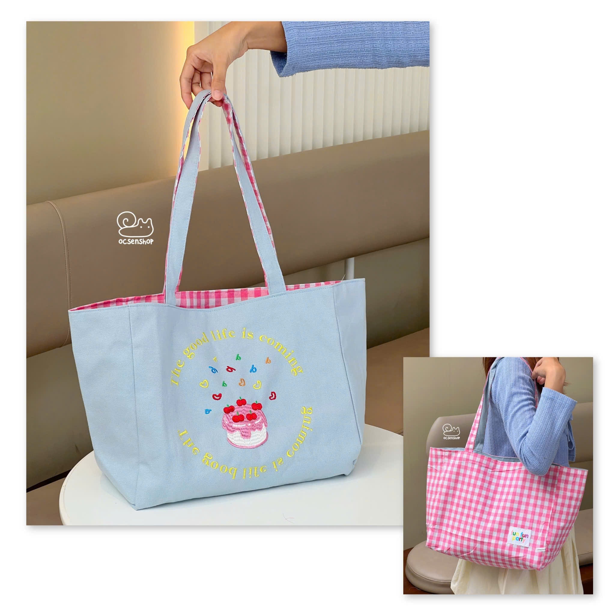 Totebag The good life is coming 2 mặt