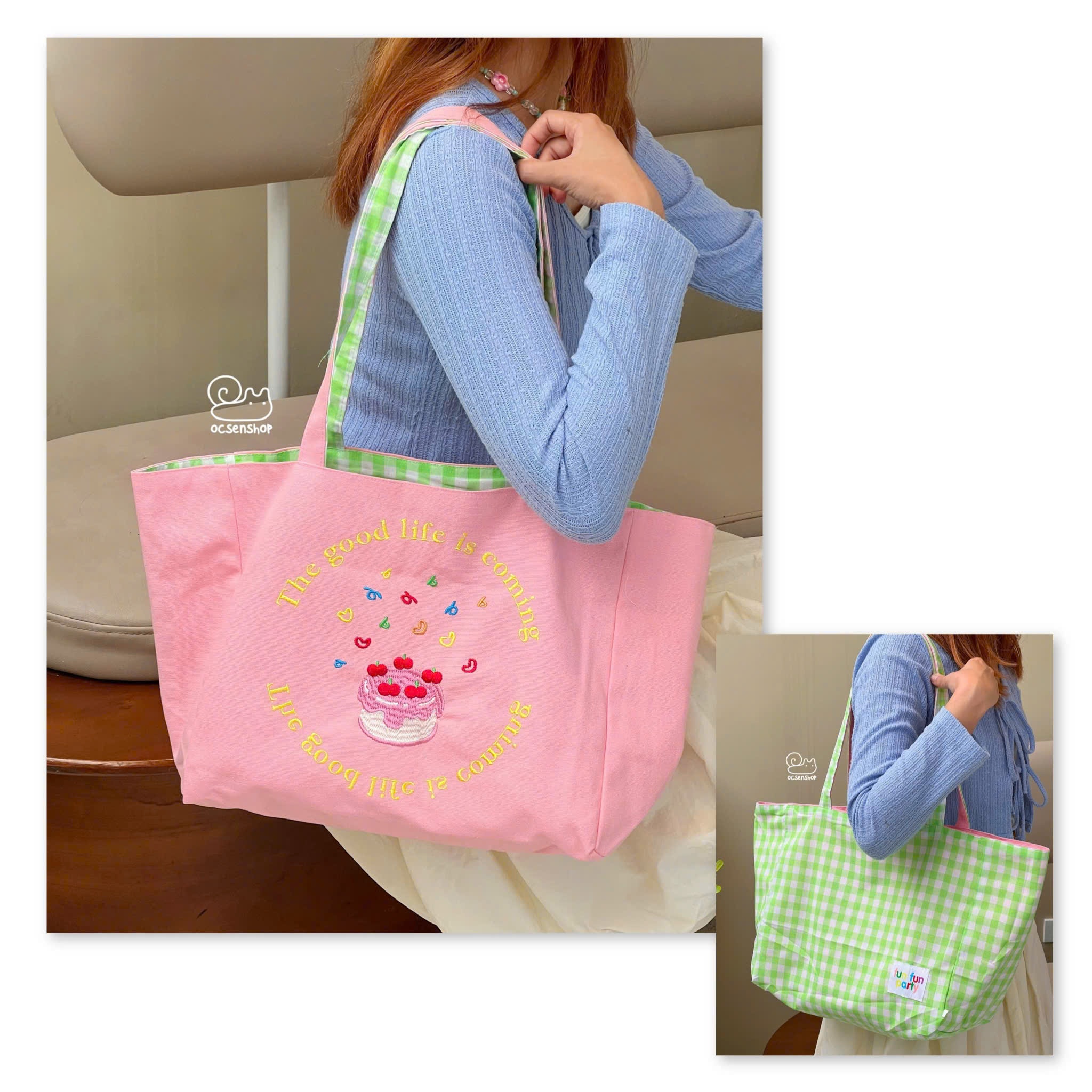 Totebag The good life is coming 2 mặt