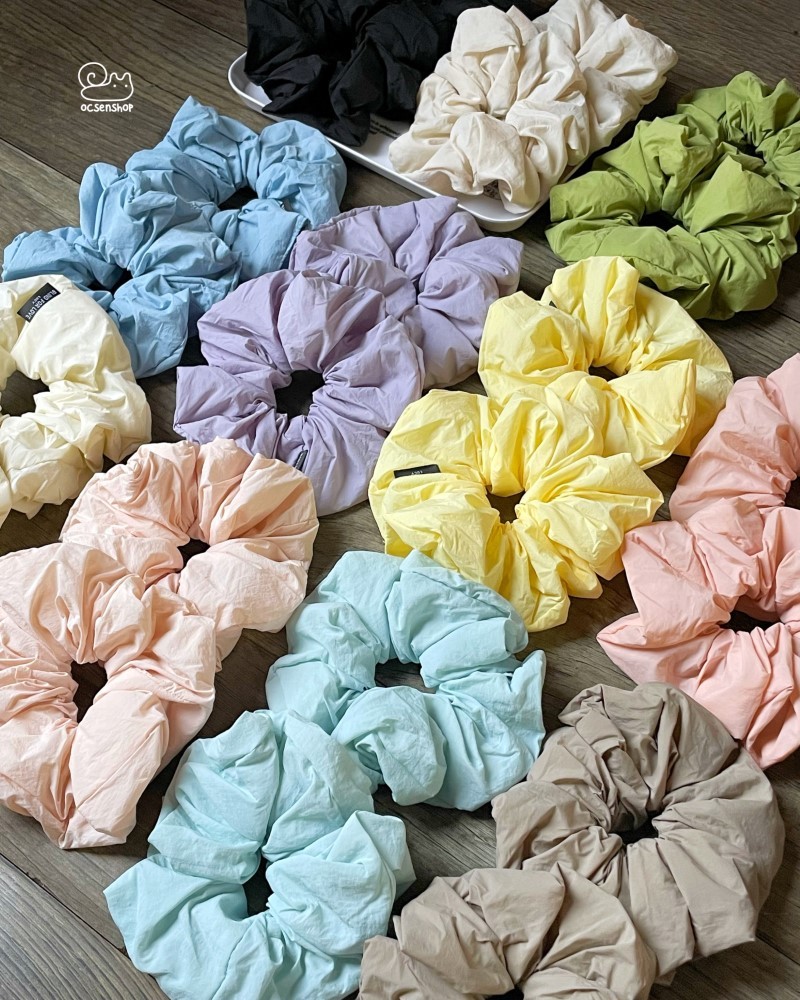 Scrunchie trơn màu vải cotton (bản to)
