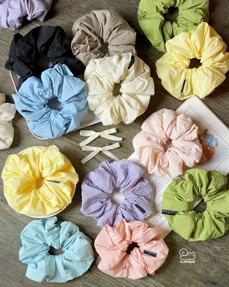 Scrunchie trơn màu vải cotton (bản to)