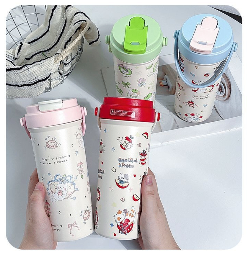 Bình giữ nhiệt Động vật và táo (600ml)