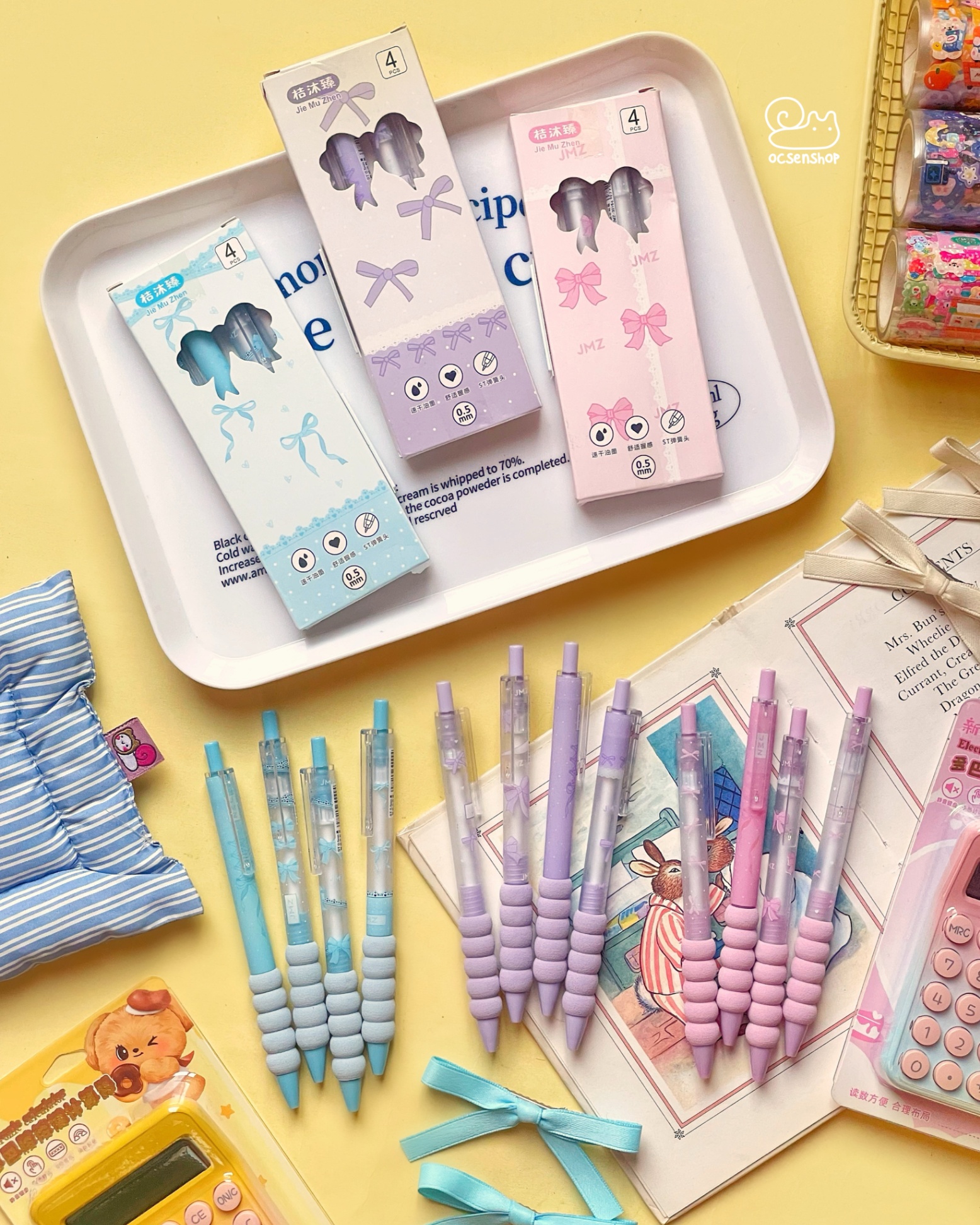 Set bút bi Nơ (4c)(0,5mm)