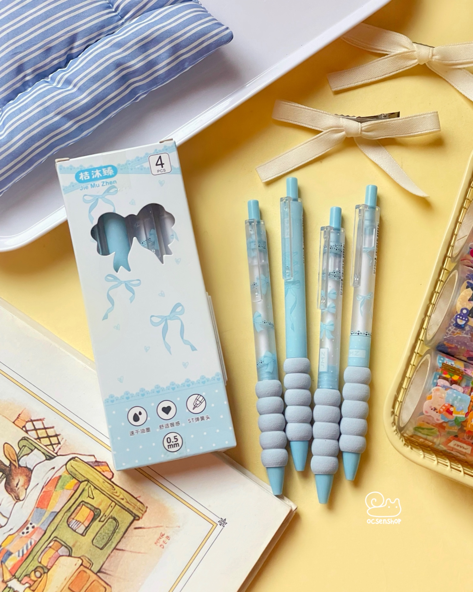 Set bút bi Nơ (4c)(0,5mm)