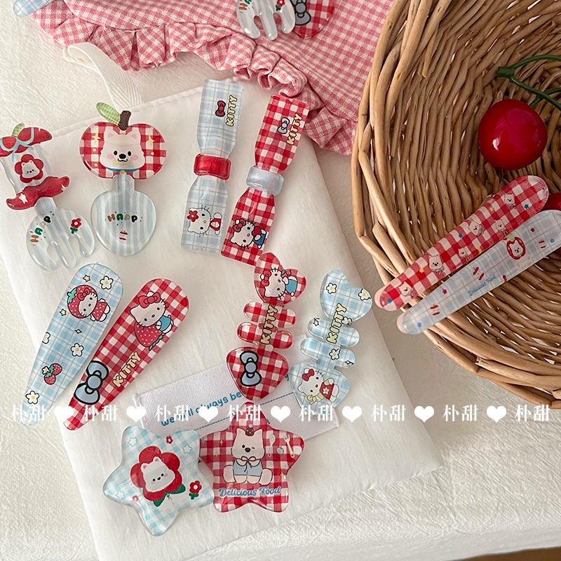 Set kẹp tóc Hello Kitty và Cún nhiều hình (2c)(mix màu)