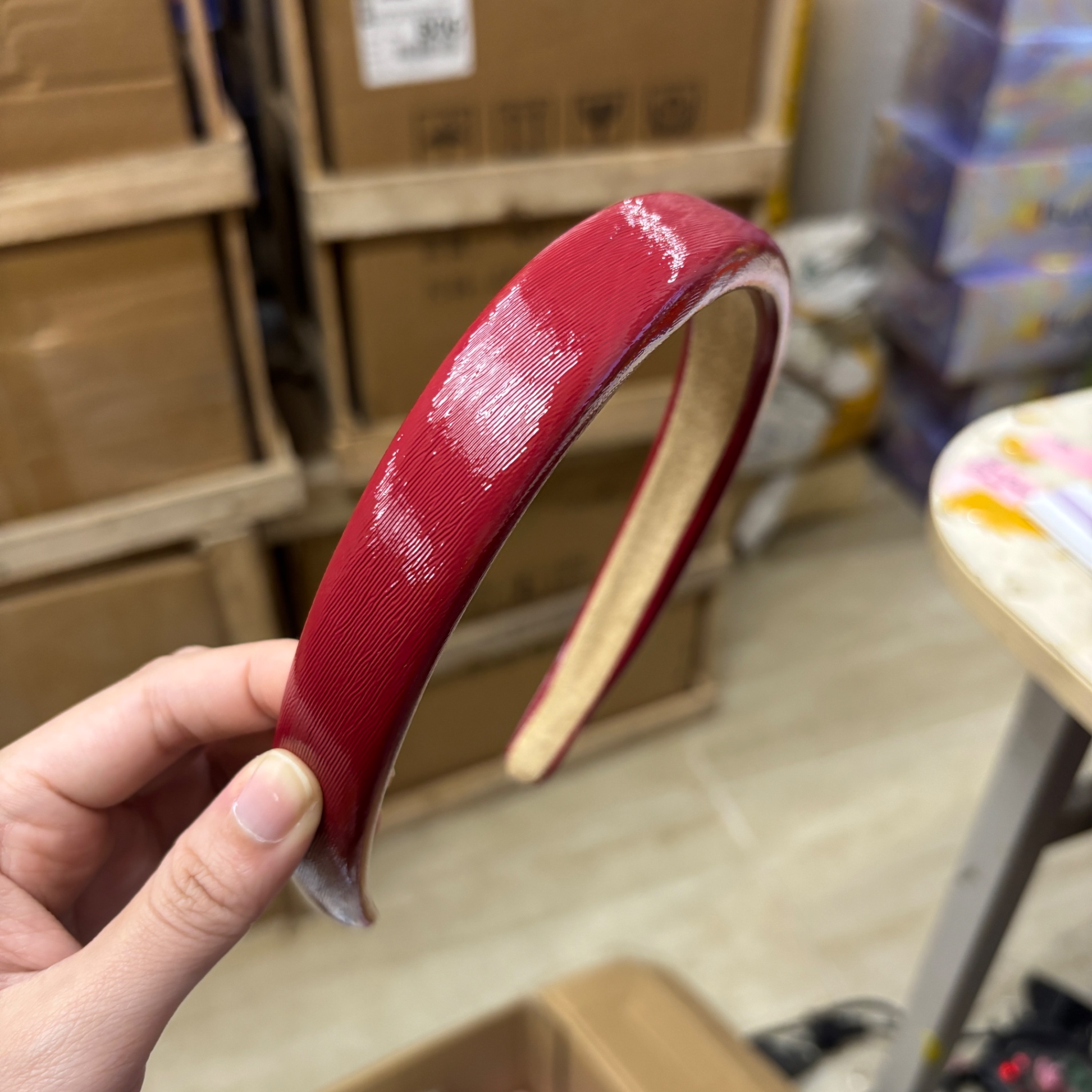 Bờm da trơn màu (2cm)