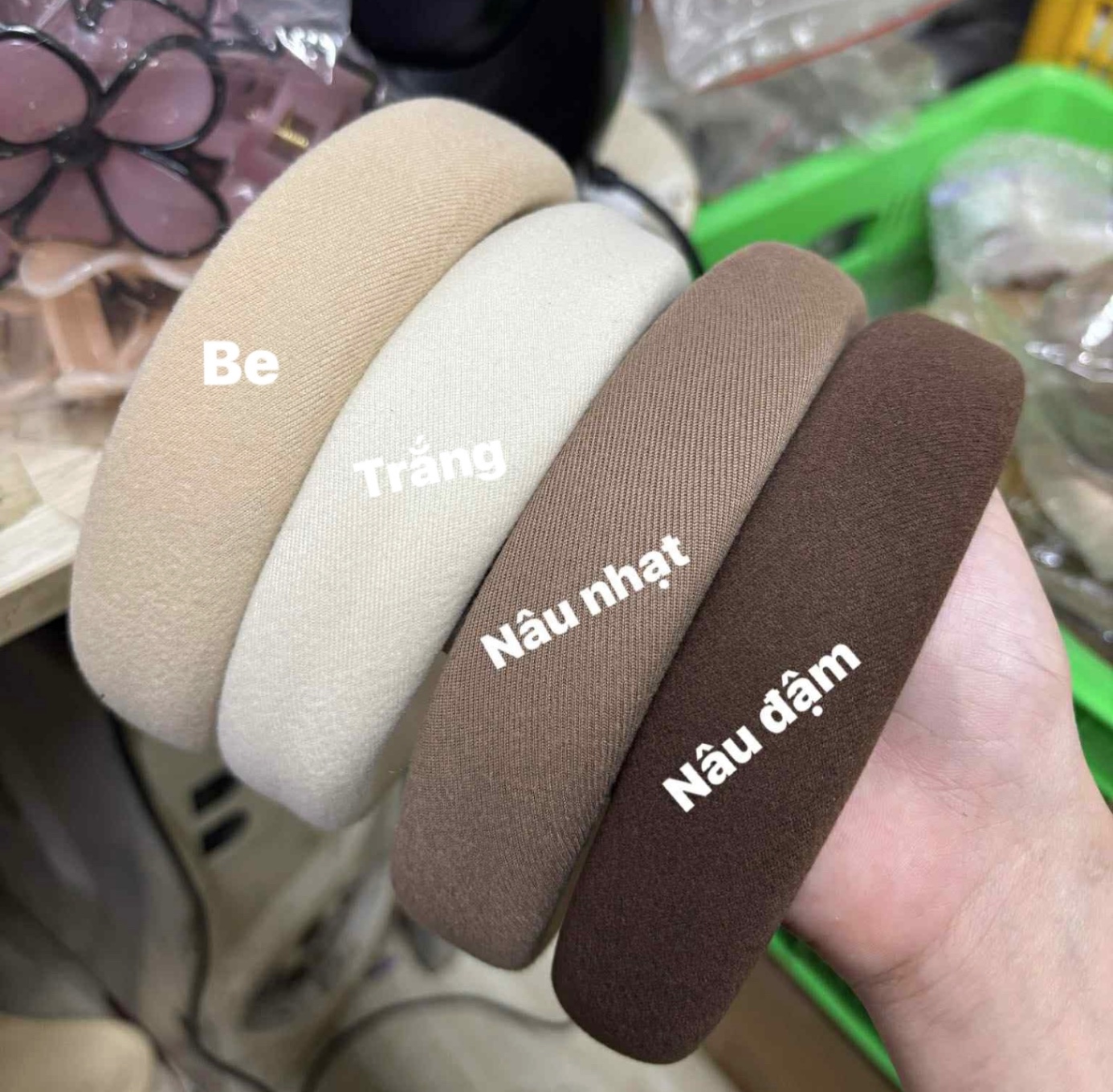 Bờm vải phồng trơn màu bản to