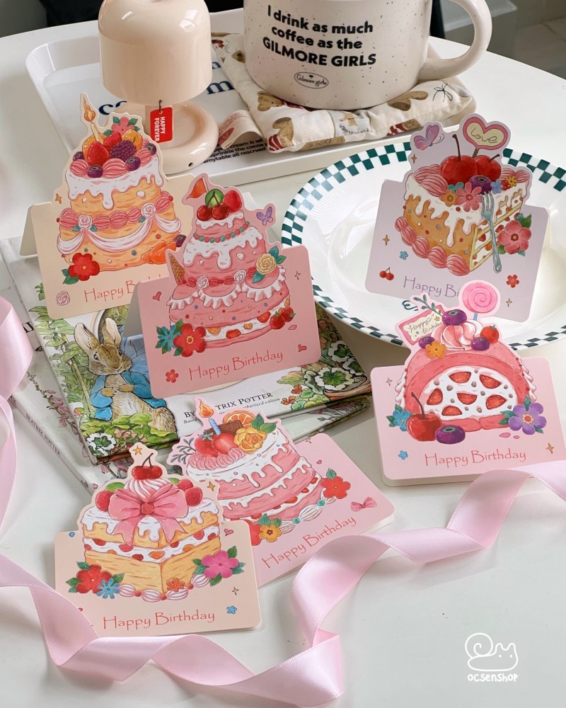 Thiệp nhỏ bánh gato (9,8x13,6cm)