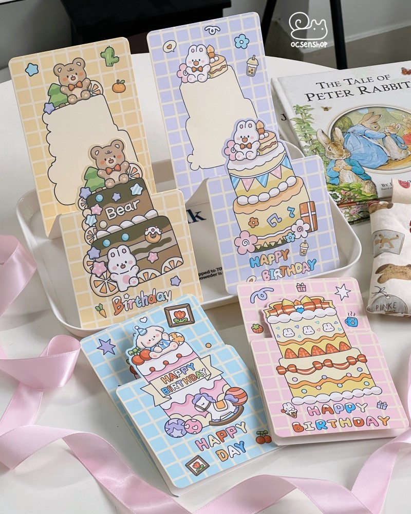 Thiệp 3D Bánh gato động vật