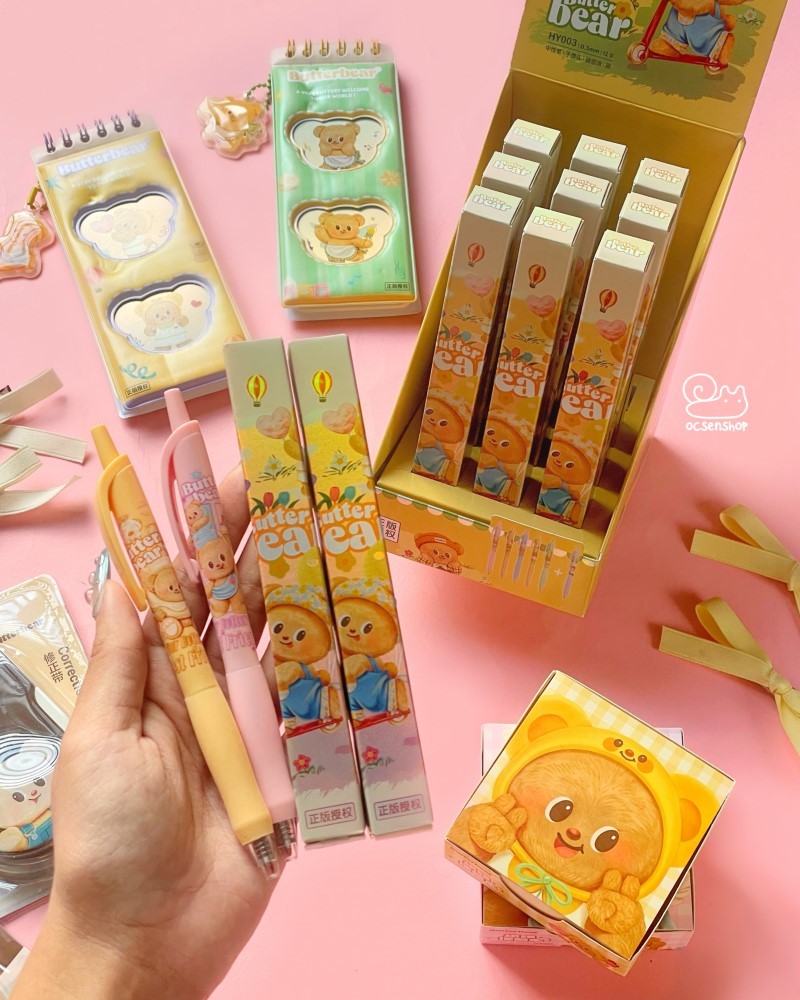 Bút bi random Butterbear (mực đen)(0,5mm)