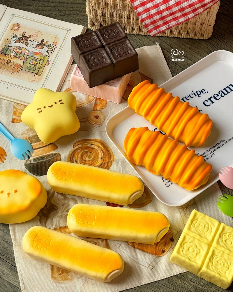 Squishy thanh bánh kem sữa gấu