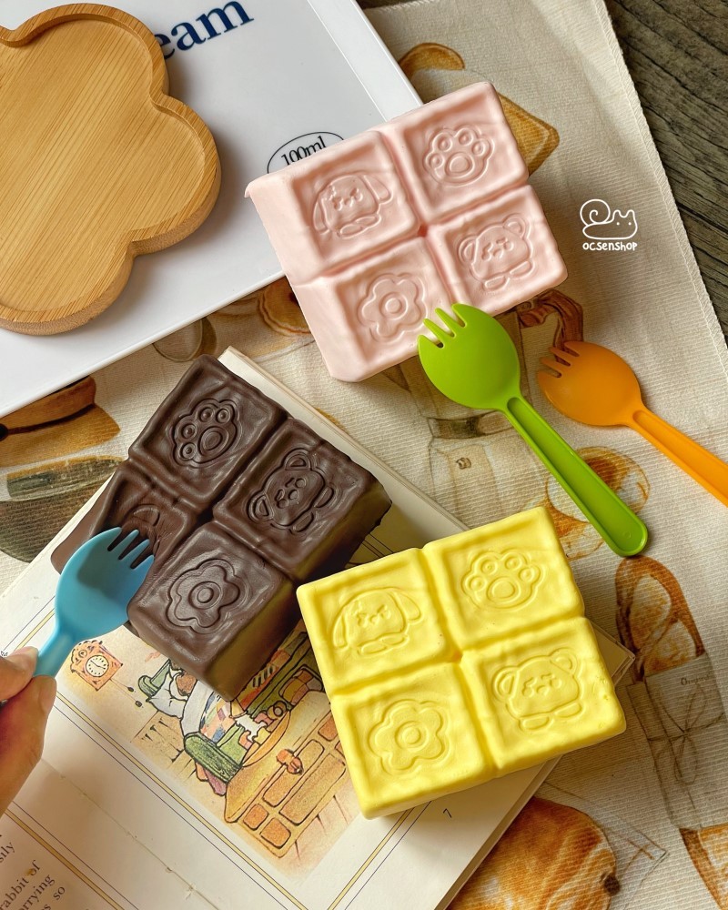 Squishy bánh vuông 4 ô
