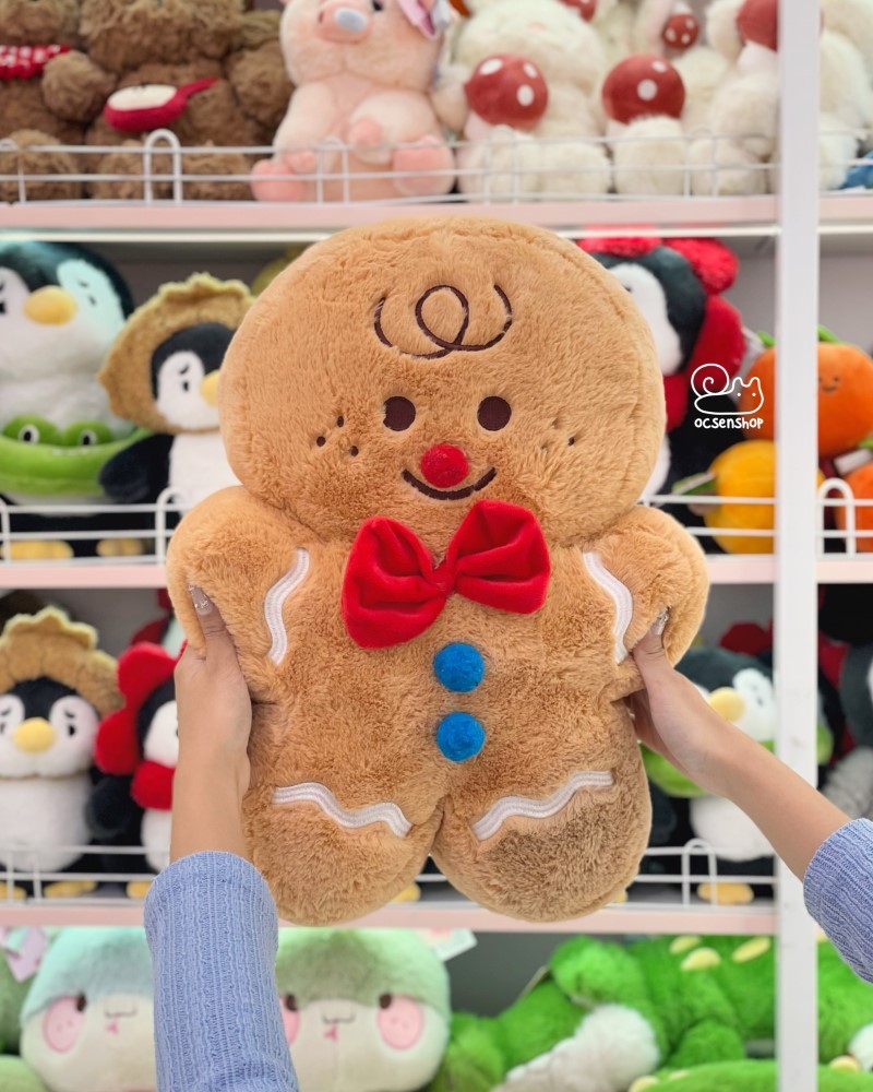 Ginger man bông đeo nơ đỏ