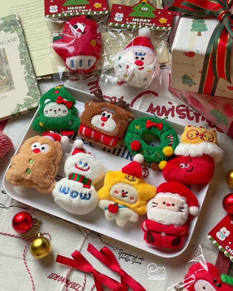 Móc khóa bông Noel (10cm)