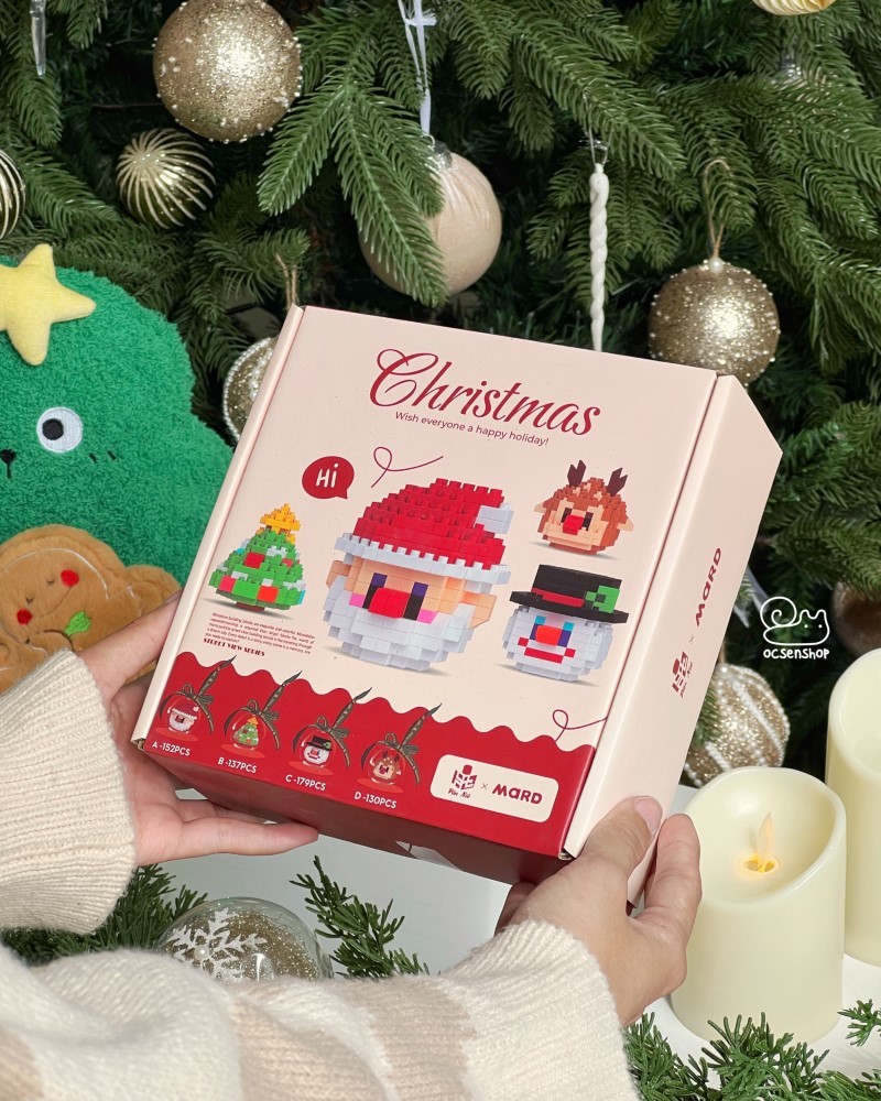Set bộ xếp hình Noel trong quả cầu (4c)