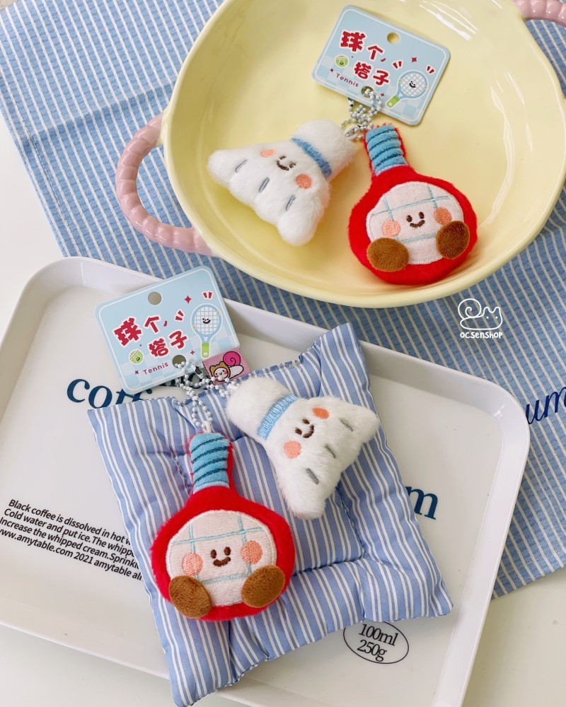 Set móc khóa bông vợt và bóng (2c)