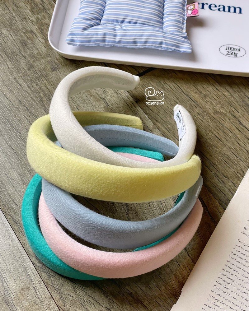 Bờm vải phồng trơn màu macaron
