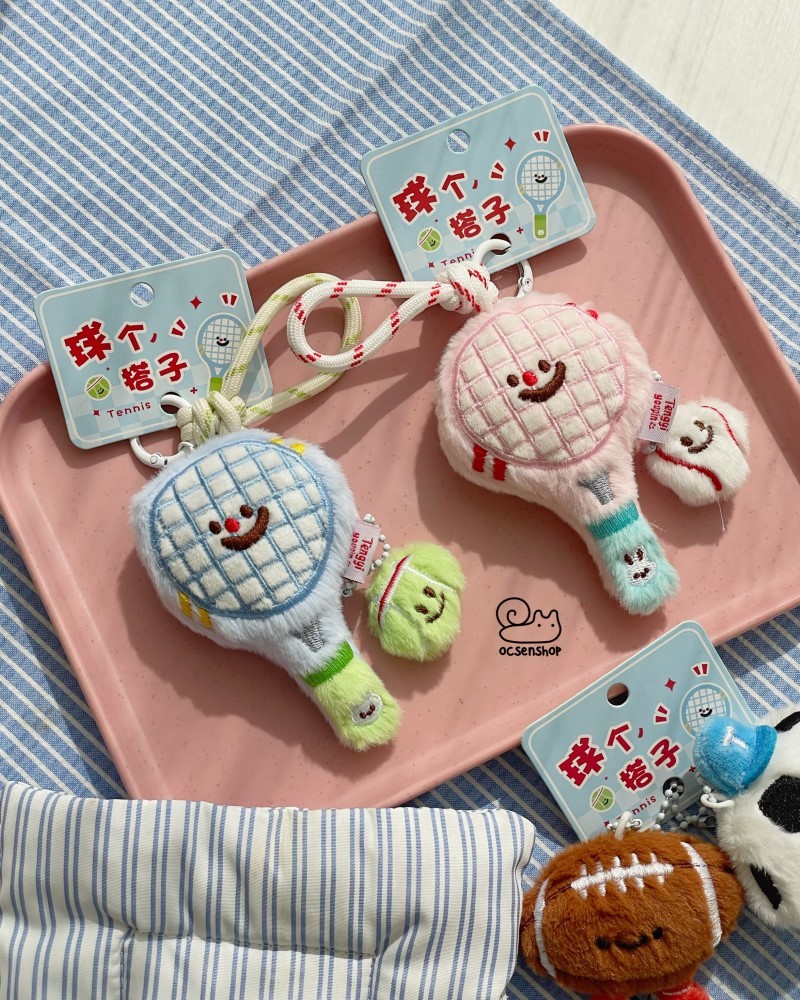 Móc khóa bông vợt và bóng Tennis (11cm)