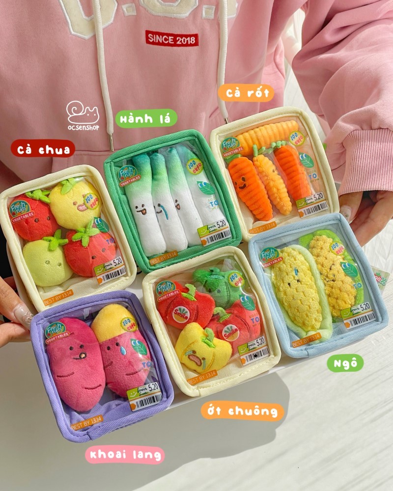 Móc khóa bông Khay đồ ăn