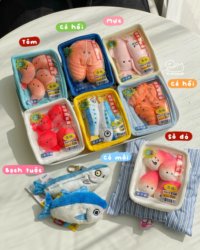 Móc khóa bông Khay đồ ăn