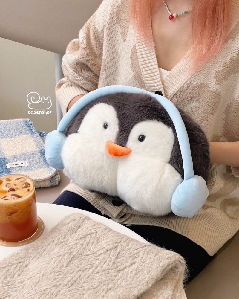 Túi chườm điện lông mịn mặt Chim cánh cụt