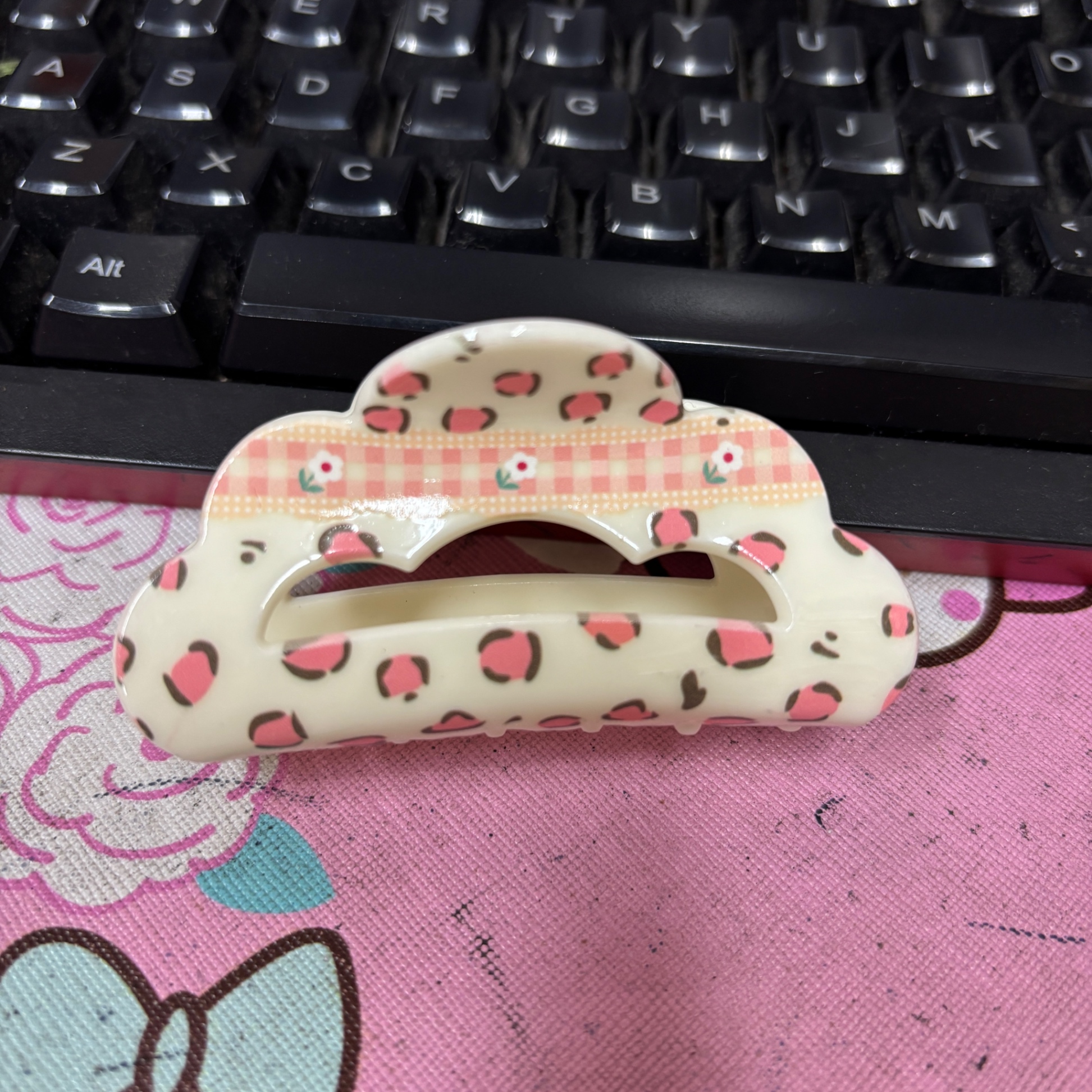 Kẹp càng cua họa tiết kẻ ô (7cm)