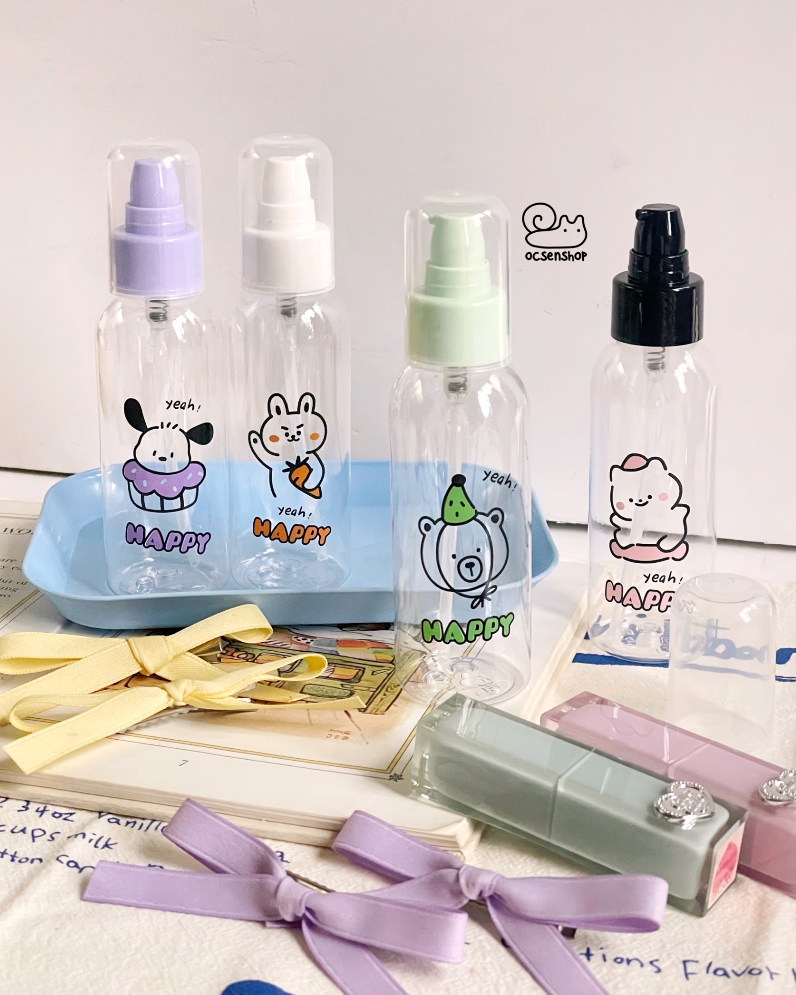 Lọ chiết nhựa Động vật happy (dạng pump)(100ml)