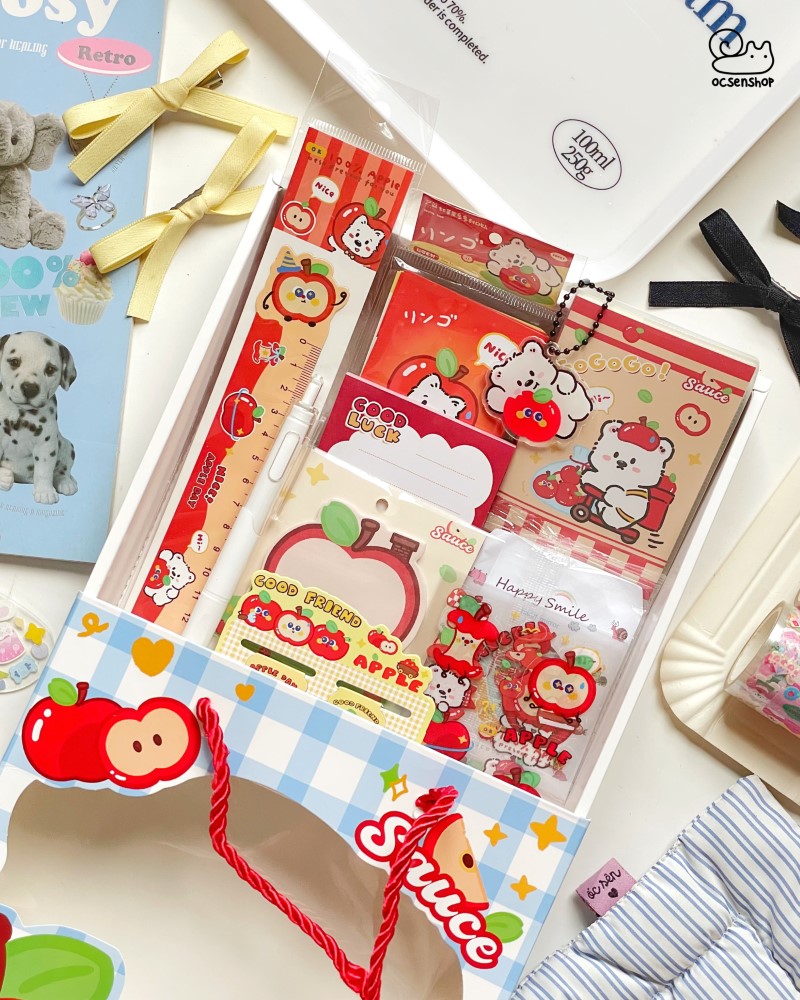 Bộ đồ dùng học tập Red apple (21x22,5cm)(10 món)