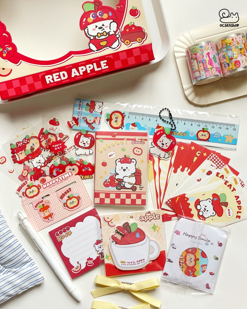 Bộ đồ dùng học tập Red apple (21x22,5cm)(10 món)
