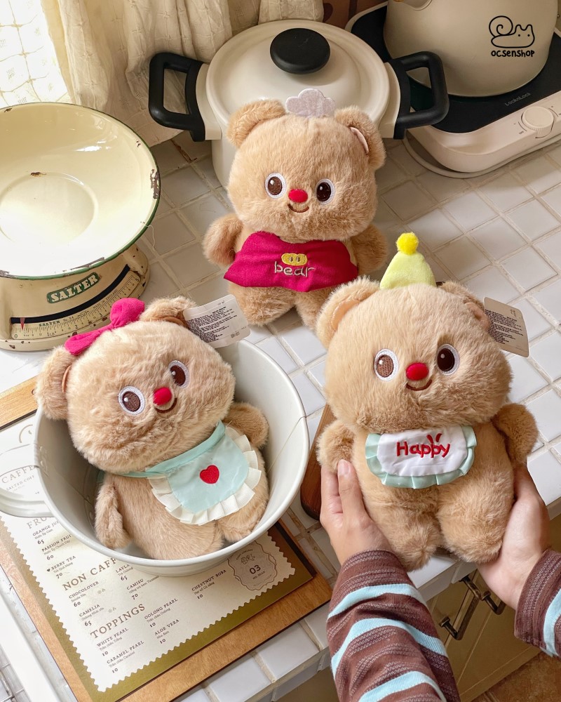 Butter bear bông đeo yếm (25cm)