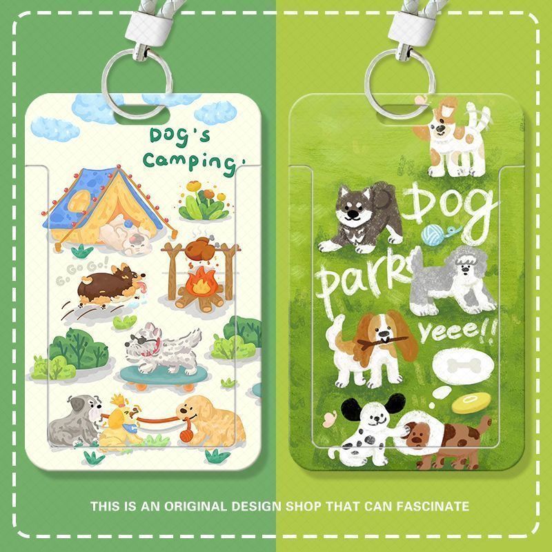 Card holder Dog daily kèm dây lò xo
