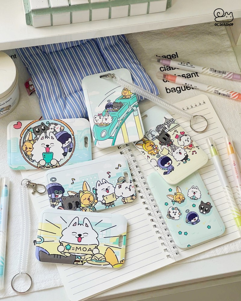 Card holder Động vật cartoon kèm dây lò xo