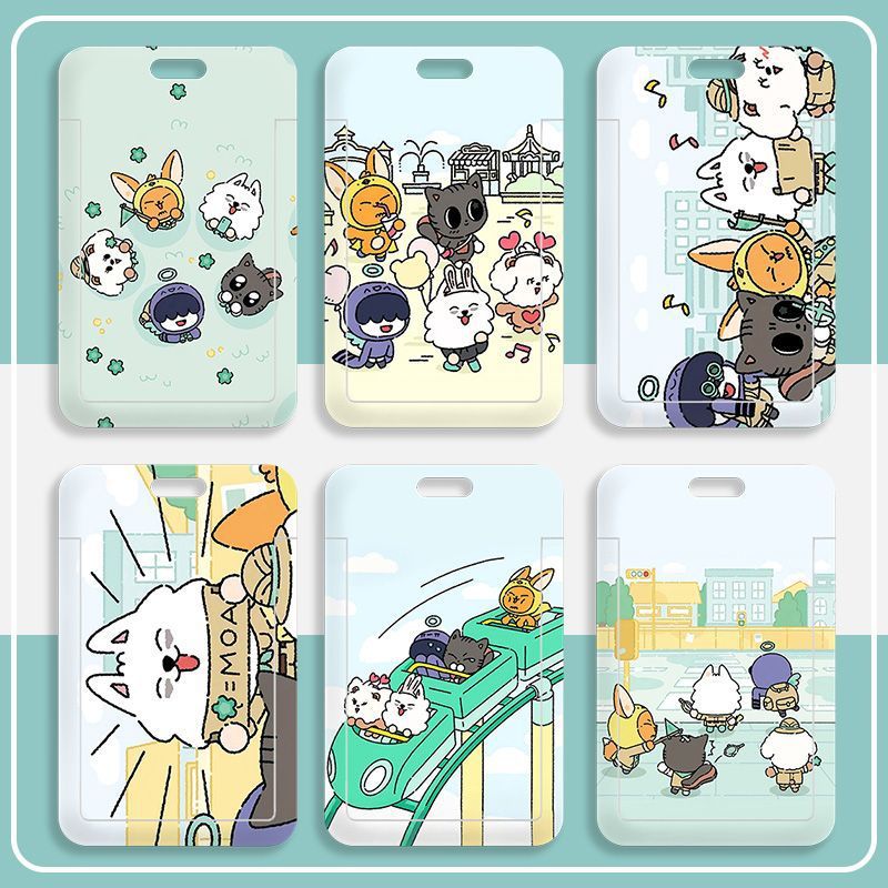 Card holder Động vật cartoon kèm dây lò xo