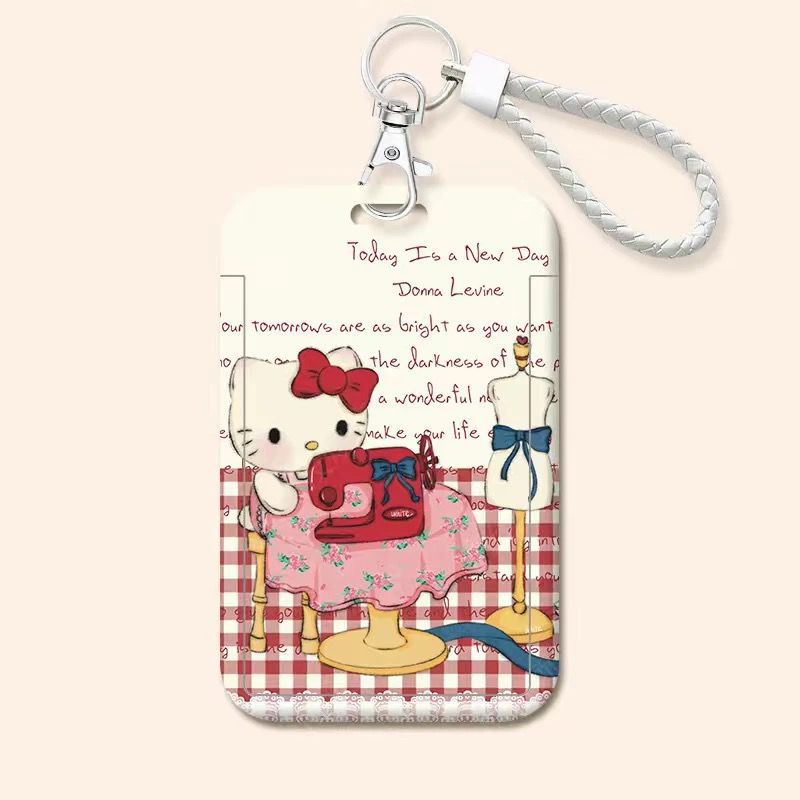 Card holder Hello Kitty kèm dây lò xo