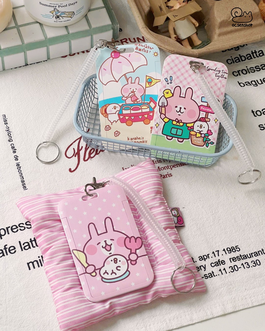 Card holder Piske&Usagi kèm dây lò xo