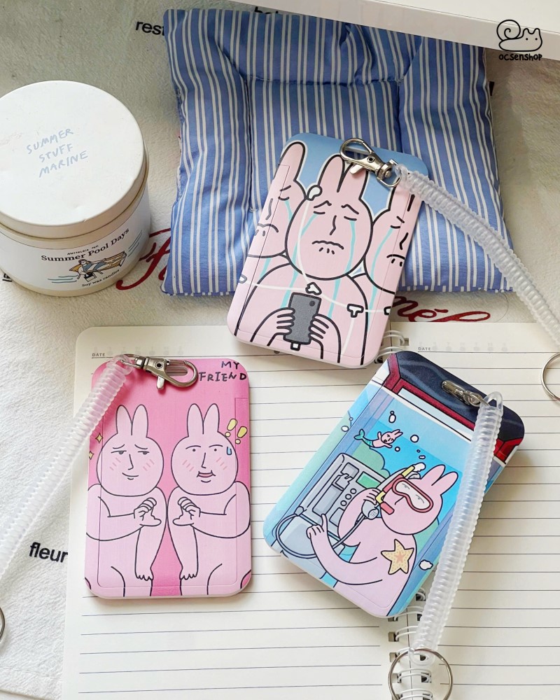Card holder Thỏ My friend kèm dây lò xo